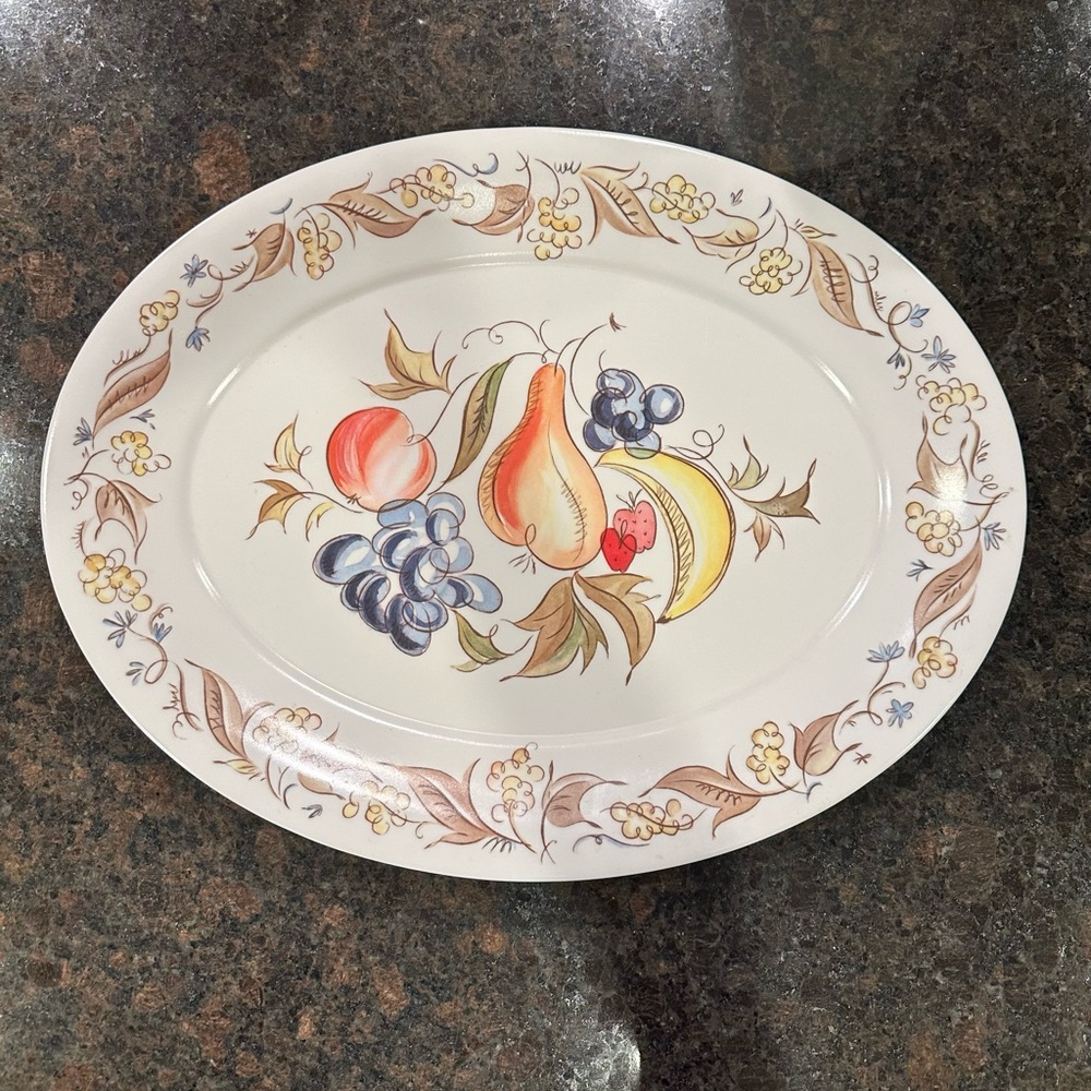 Kenro Melmac Fruit Melody Design Oval Platter